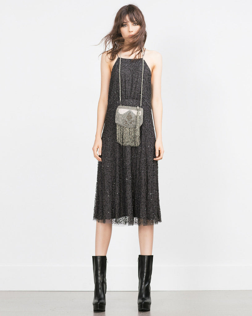 Strapless Ruffled Cocktail Dress